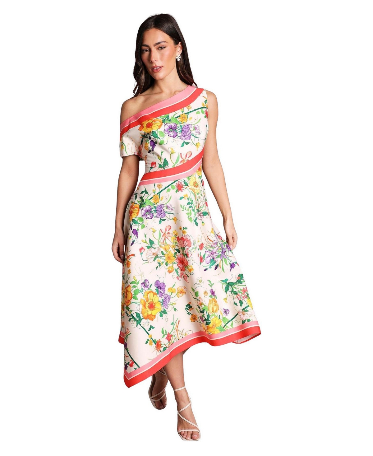 Coast Women’s Off Shoulder Satin Midi Dress – Ivory