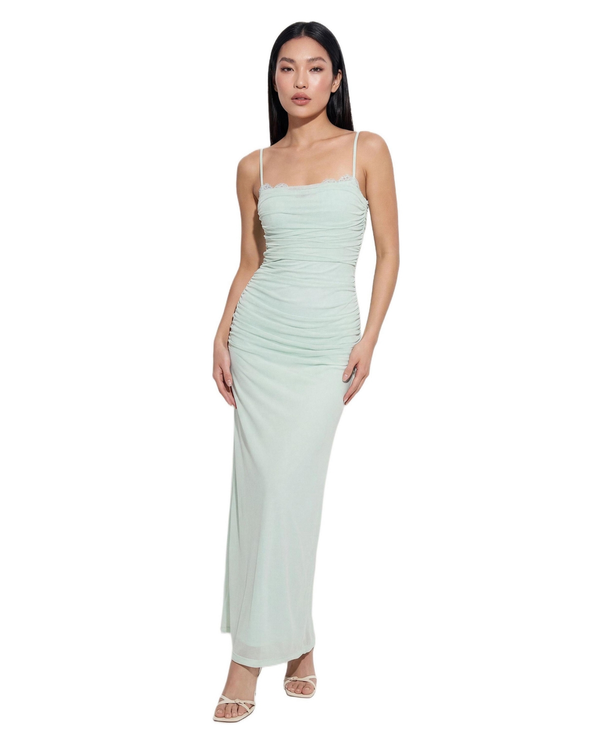 MissPap Women’s Premium Tulle Lace Trim Maxi Dress – Mint MissPap Women’s Premium Tulle Lace Trim Maxi Dress – Mint