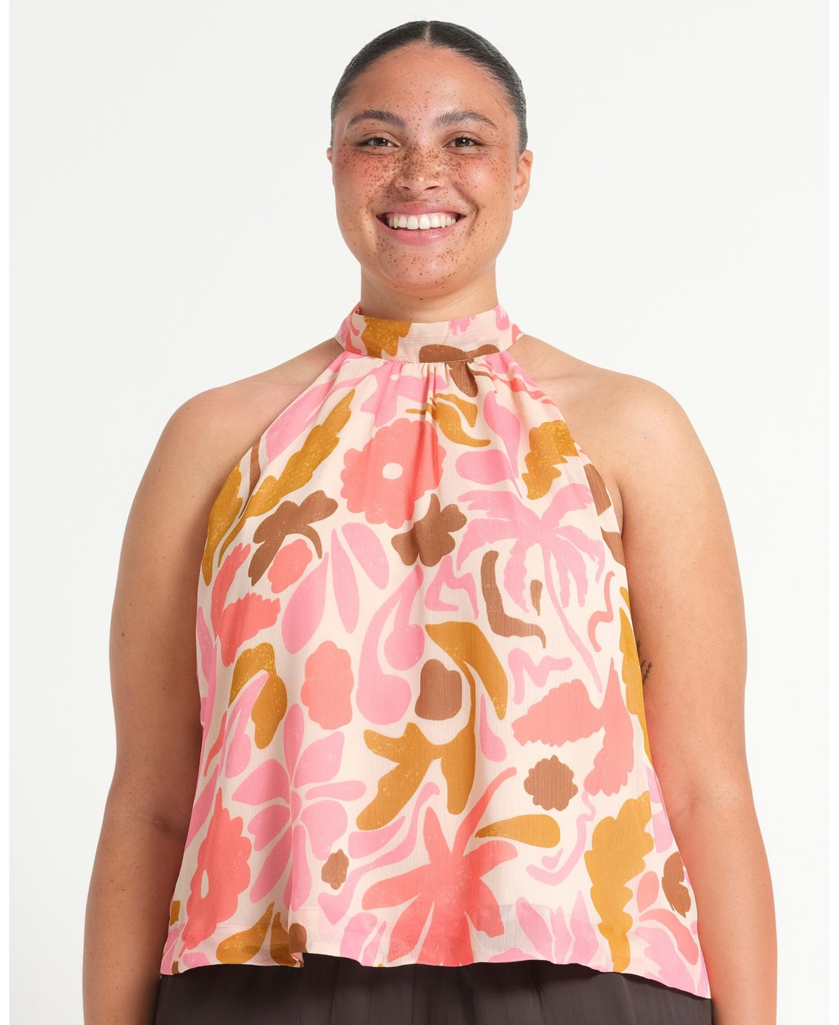 Estelle Women’s Luciana Floral Halter Relaxed Summer Top – Sepia florals Estelle Women’s Luciana Floral Halter Relaxed Summer Top – Sepia florals