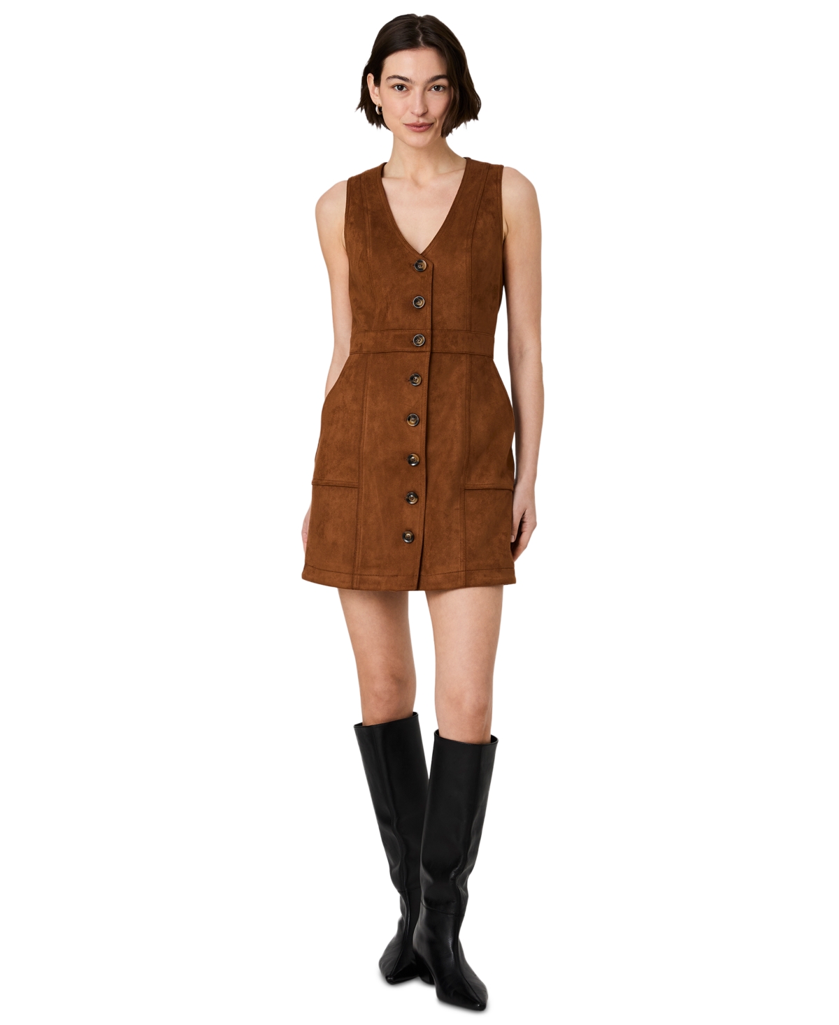 French Connection Women’s Laney V-Neck Sleeveless Mini Dress – Tan French Connection Women’s Laney V-Neck Sleeveless Mini Dress – Tan