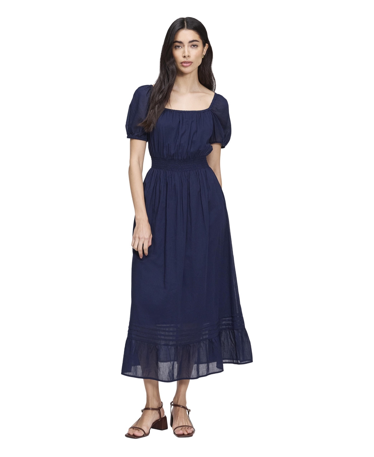 Finery London Women’s Mandy Cotton Voile Midi Dress – Navy Finery London Women’s Mandy Cotton Voile Midi Dress – Navy