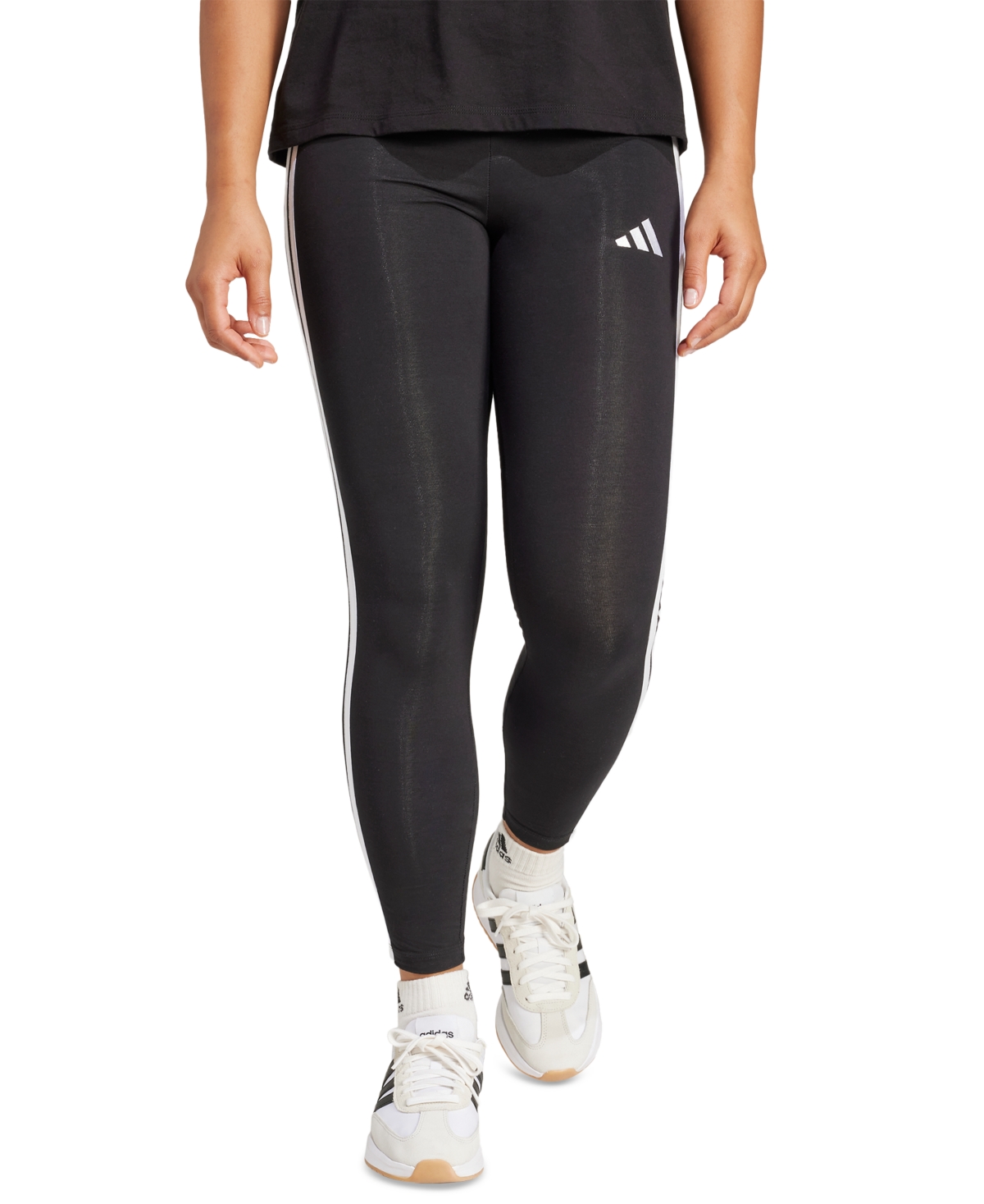 adidas Women’s Slim-Fit Full-Length High-Rise Leggings – Black/White