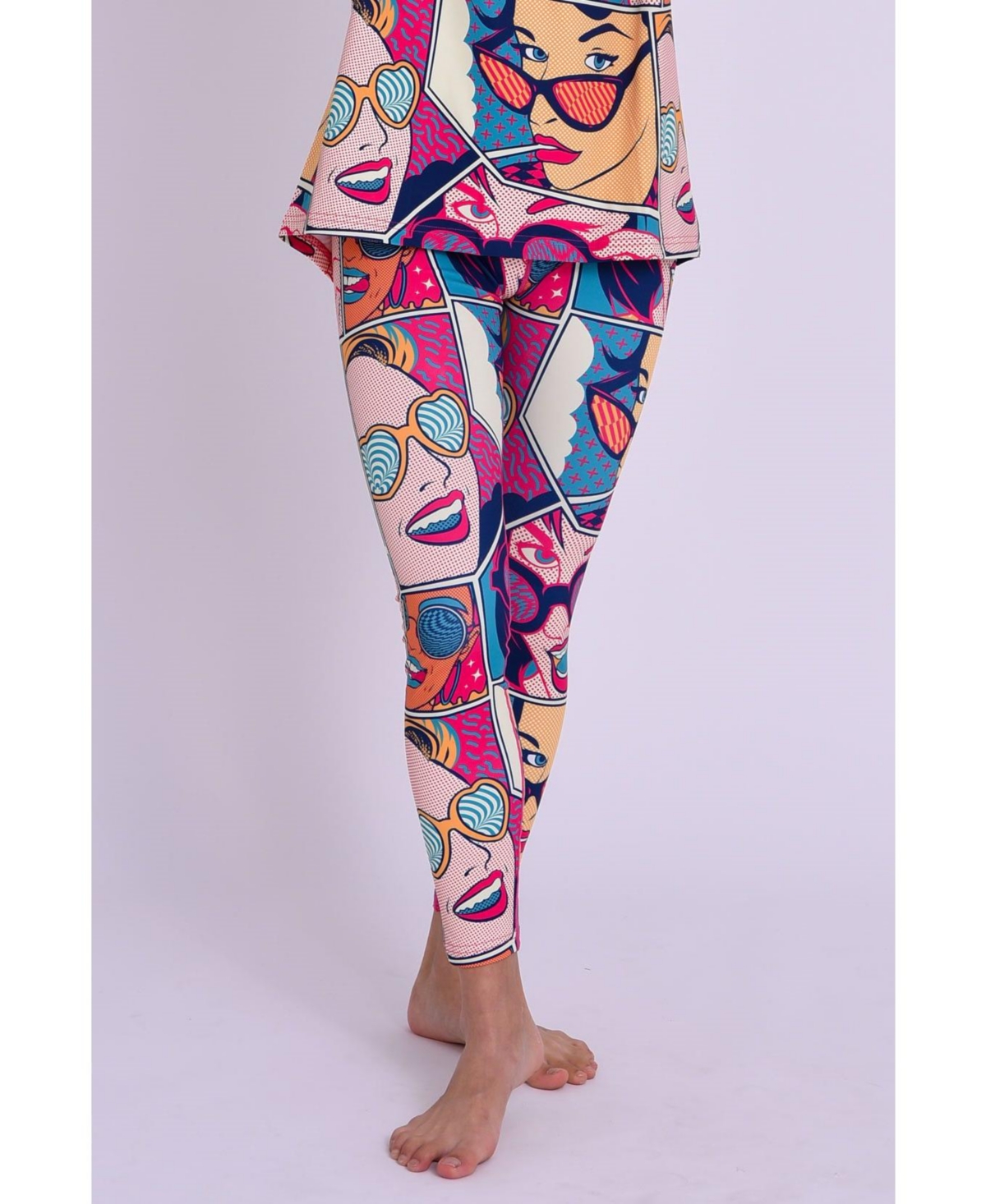 Oosc Clothing Women’s Baselayer Leggings – Comic Book Candy – Colorful pop art design Oosc Clothing Women’s Baselayer Leggings – Comic Book Candy – Colorful pop art design