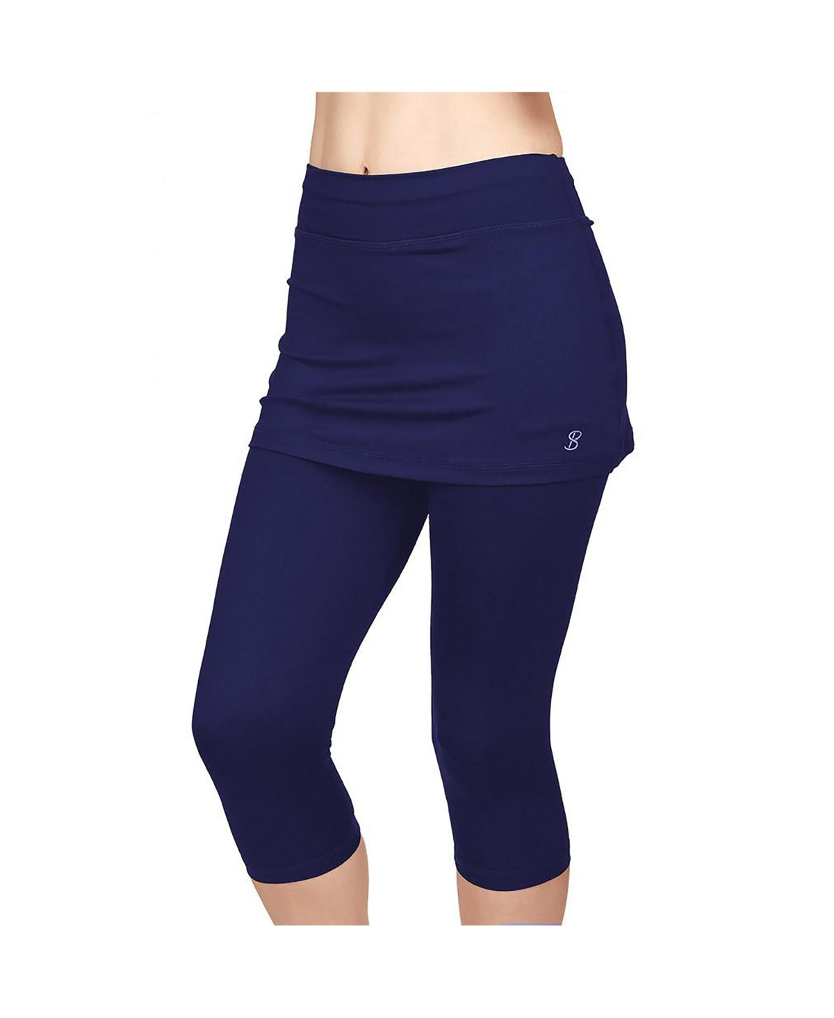 Sofibella Women’s Uv Staples Abaza 13in Tennis Skirt with Capri Leggings – Navy Sofibella Women’s Uv Staples Abaza 13in Tennis Skirt with Capri Leggings – Navy
