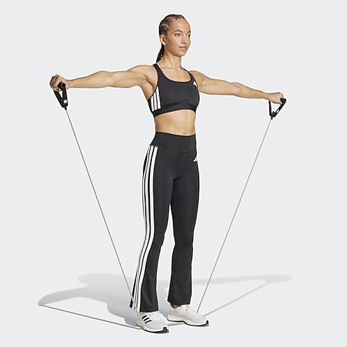 adidas Womens High Rise Knit Active Flare Full Length Leggings, Small, Black