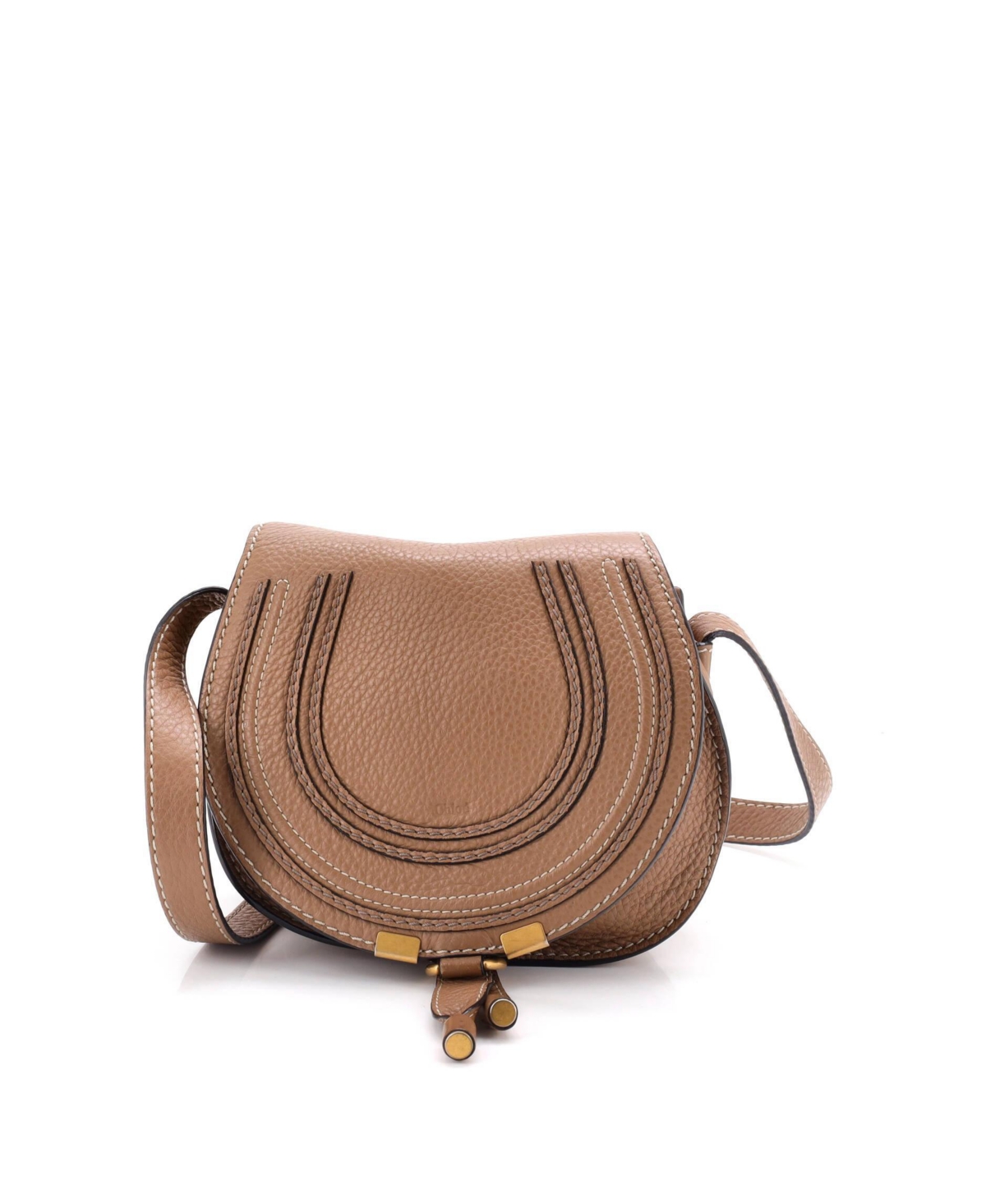Pre-Owned Chloe Mini Marcie Crossbody Bag Leather – Brown Pre-Owned Chloe Mini Marcie Crossbody Bag Leather – Brown