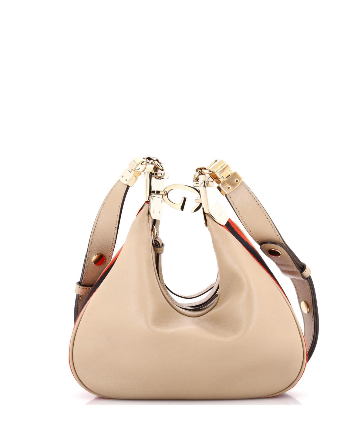 Pre-Owned Gucci Small Attache Shoulder Bag Leather – Beige
