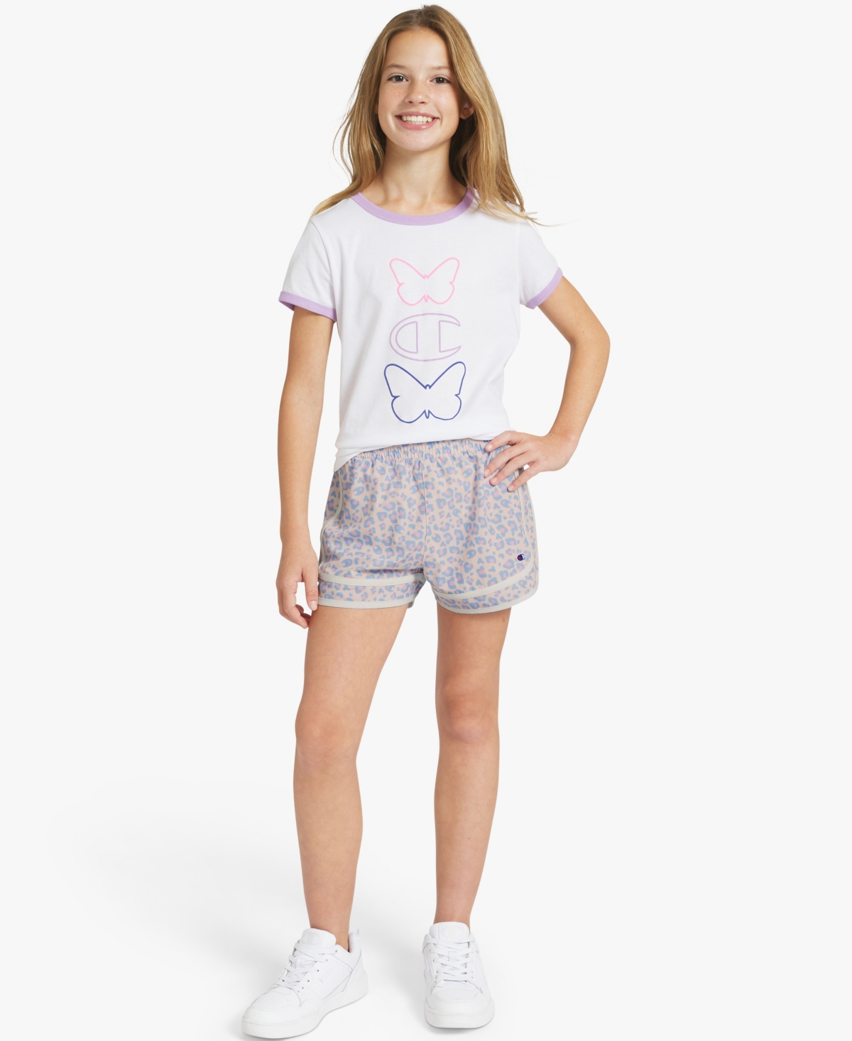 Champion Girls’ 7-16 Printed Woven Varsity Pull-On Shorts – Dutch Blue Champion Girls’ 7-16 Printed Woven Varsity Pull-On Shorts – Dutch Blue