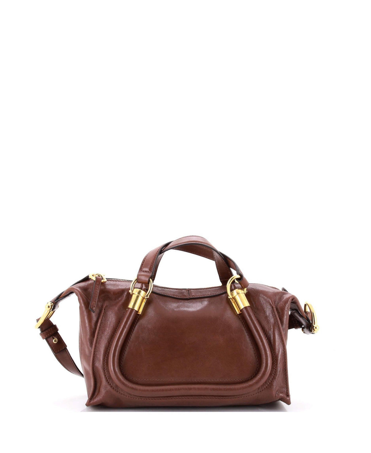 Pre-Owned Chloe Small Paraty 24 Handbag Leather – Brown Pre-Owned Chloe Small Paraty 24 Handbag Leather – Brown