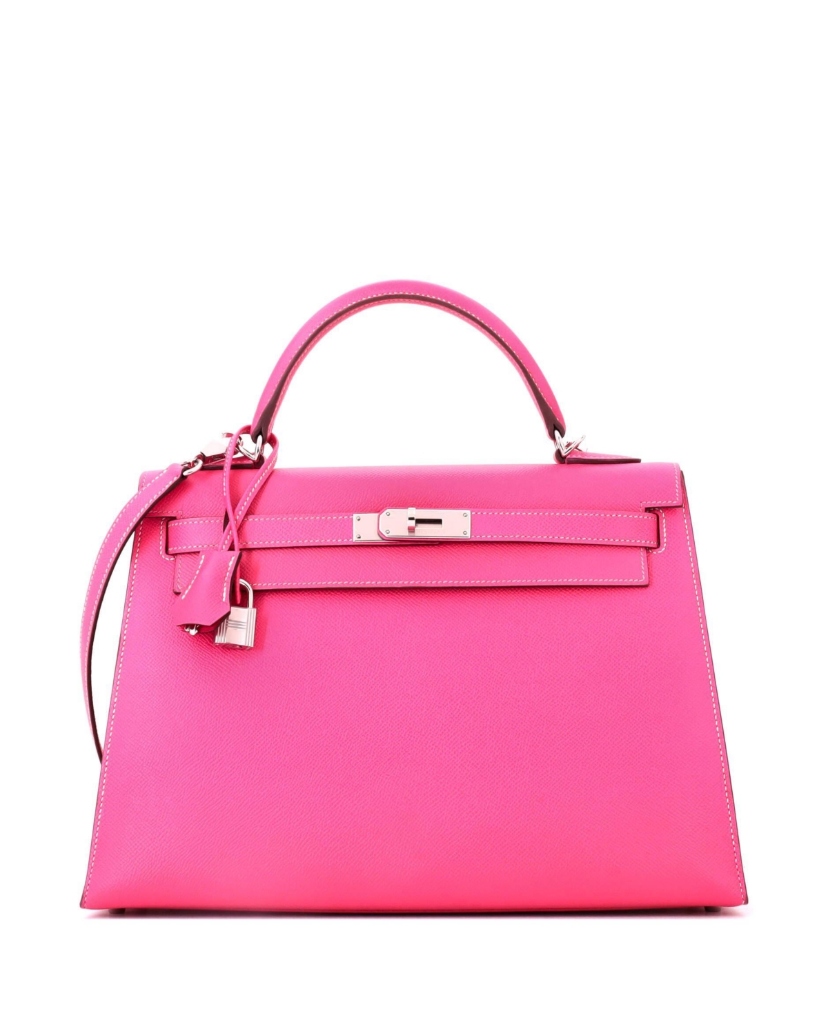 Pre-Owned Hermes Kelly 32 Handbag Pink Epsom with Palladium Hardware – Pink Pre-Owned Hermes Kelly 32 Handbag Pink Epsom with Palladium Hardware – Pink