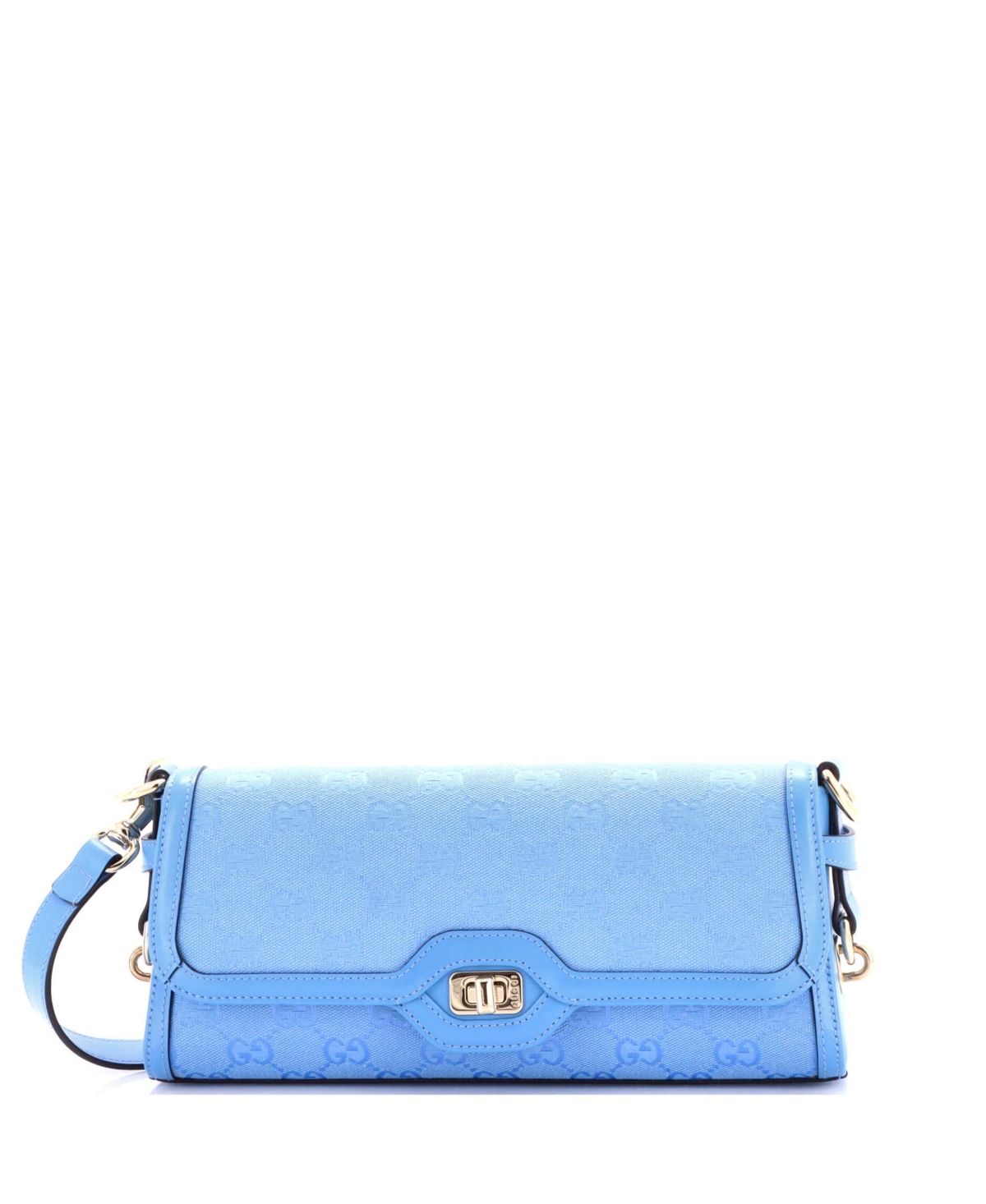 Pre-Owned Gucci Small Luce Shoulder Bag Canvas – Blue