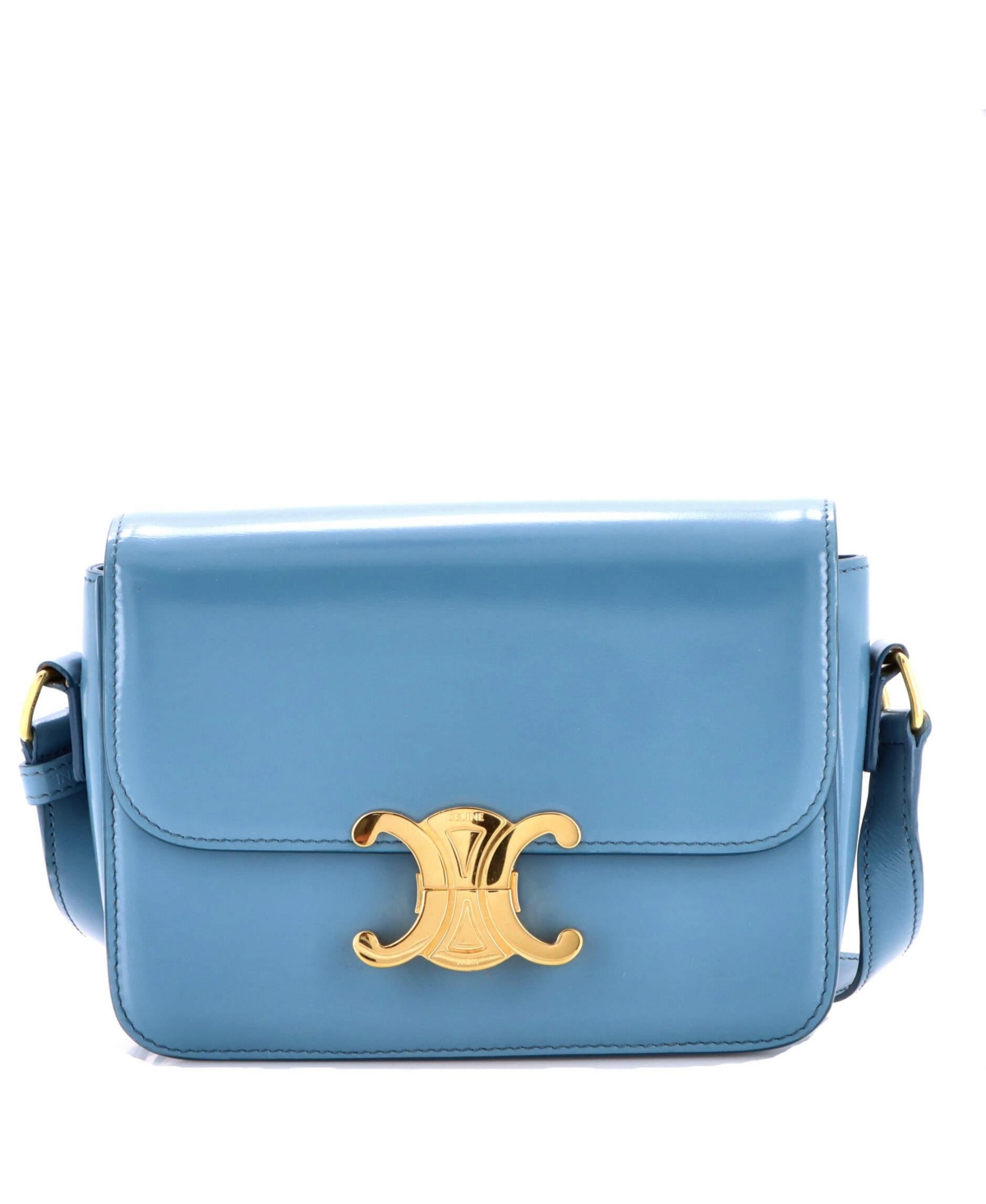 Pre-Owned Celine Teen Triomphe Shoulder Bag Smooth Calfskin – Blue Pre-Owned Celine Teen Triomphe Shoulder Bag Smooth Calfskin – Blue