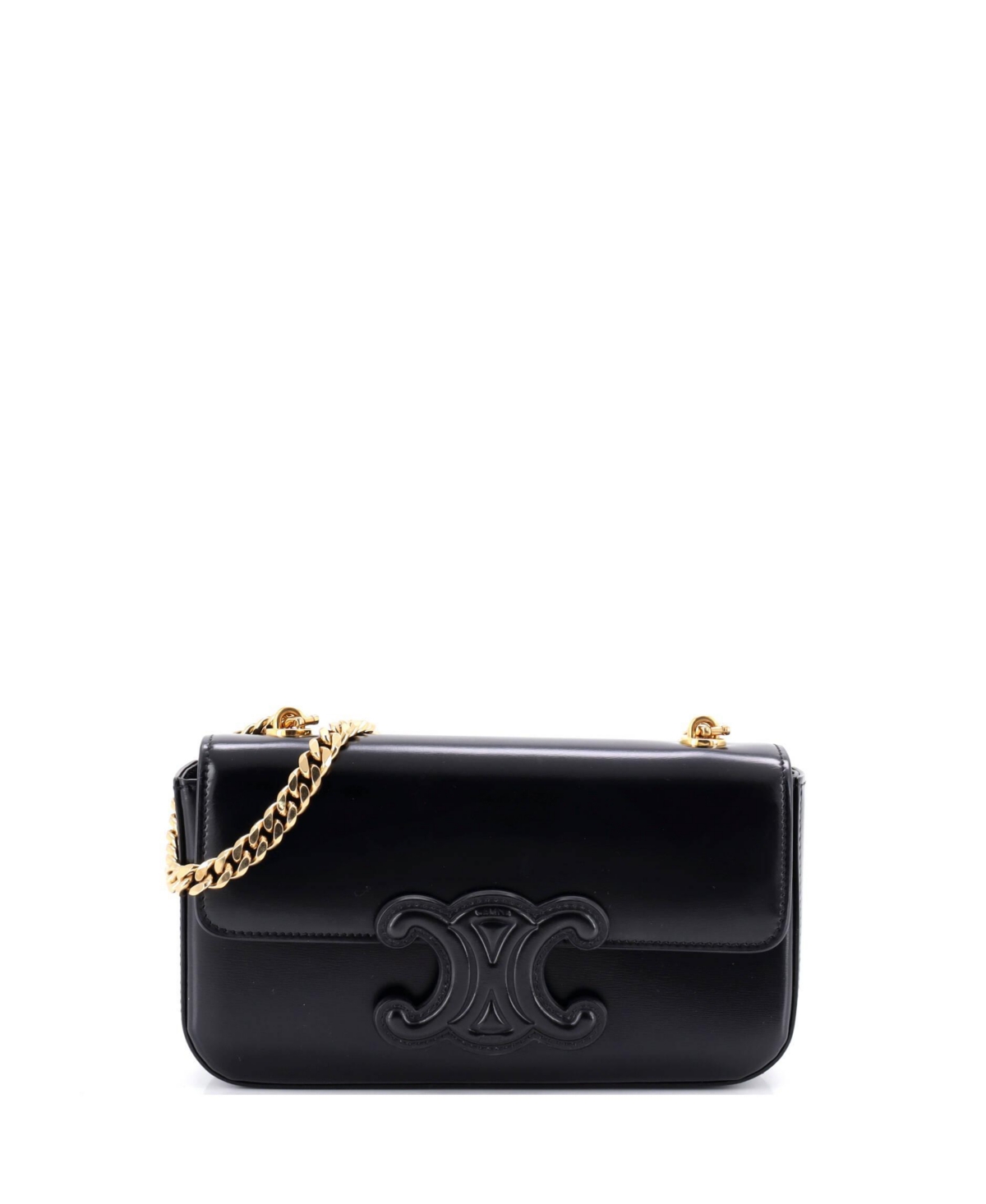 Pre-Owned Celine Small Triomphe Chain Shoulder Bag Leather – Black Pre-Owned Celine Small Triomphe Chain Shoulder Bag Leather – Black