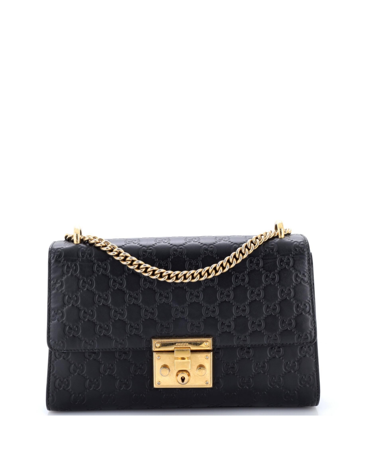 Pre-Owned Gucci Medium Padlock Shoulder Bag Guccissima Leather – Black Pre-Owned Gucci Medium Padlock Shoulder Bag Guccissima Leather – Black