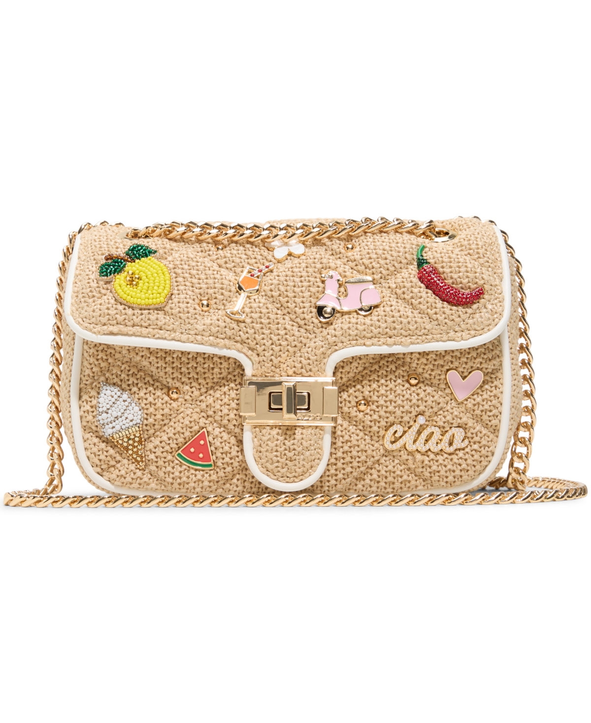 Aldo Giulliaa Mini Crossbody Handbag – Mix Mat Light Brown Aldo Giulliaa Mini Crossbody Handbag – Mix Mat Light Brown