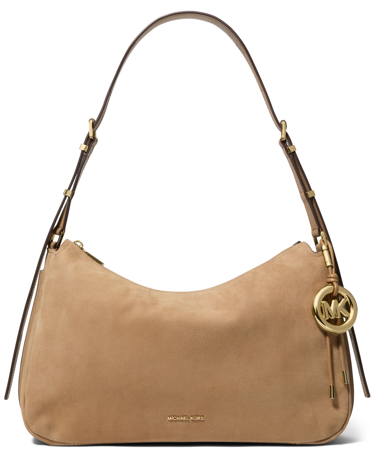 Michael Michael Kors Nolita Medium Nubuck Convertible Shoulder Bag – Husk/Gold Michael Michael Kors Nolita Medium Nubuck Convertible Shoulder Bag – Husk/Gold