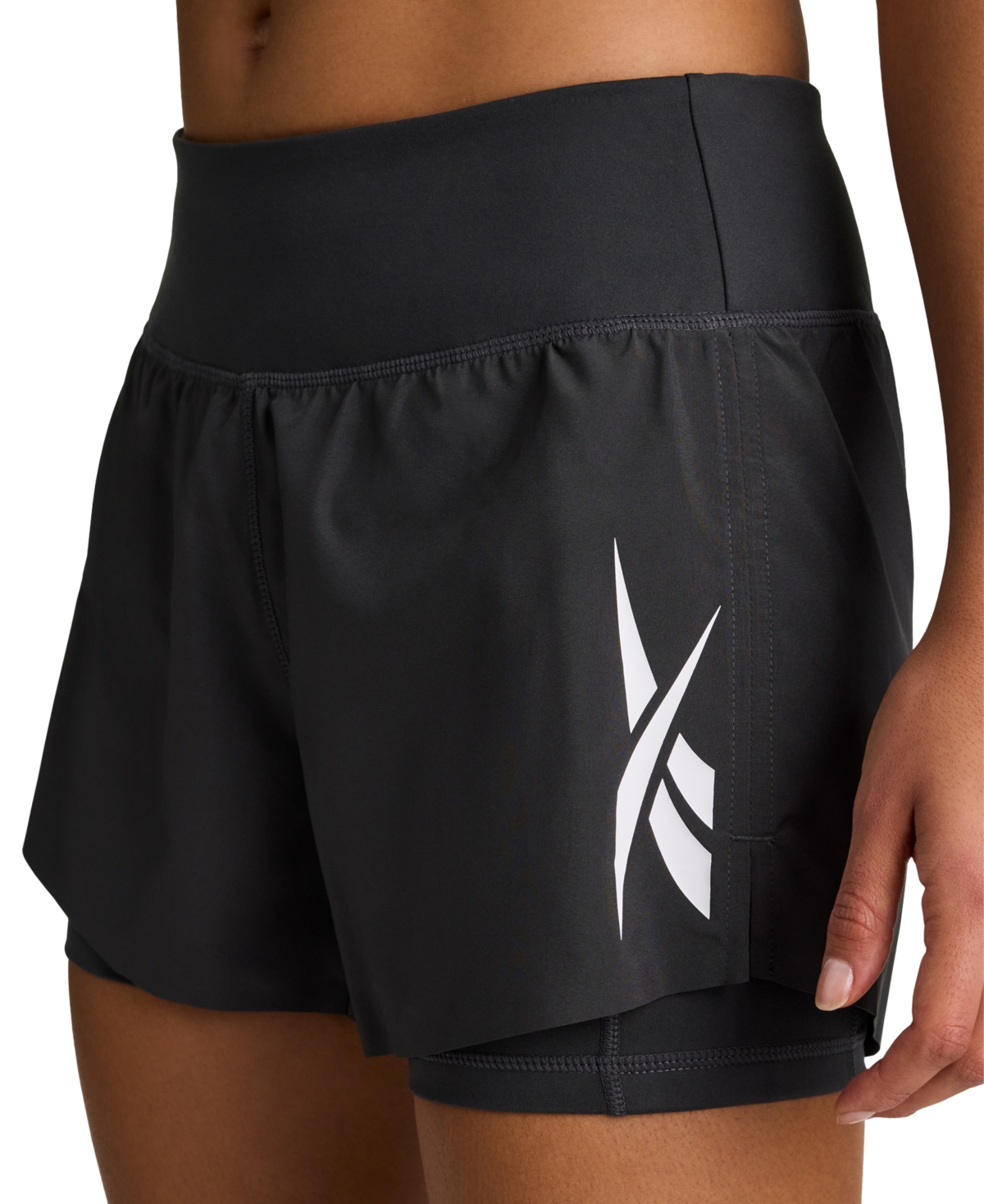 Reebok Women’s Interlock Pull-On Running Shorts – Black