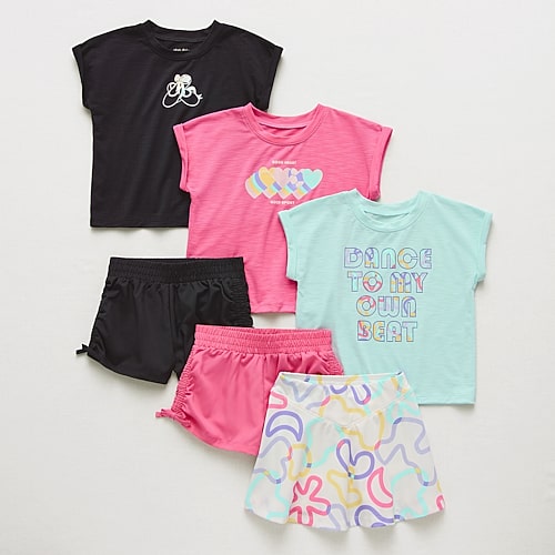 Okie Dokie Active Toddler & Little Girls 6-pc. Short Set, 2t, Pink Okie Dokie Active Toddler & Little Girls 6-pc. Short Set, 2t, Pink