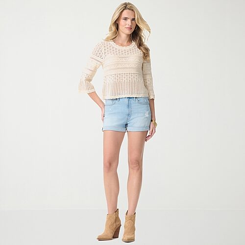 JS Jessica Simpson Womens 2 3/4″ High Rise Denim Short, 14, Blue