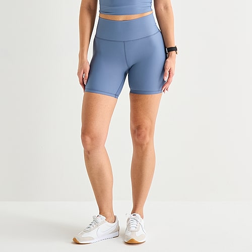 Xersion EverContour+ Womens 6″ High Rise Stretch Fabric Quick Dry Bike Short, X-large, Blue Xersion EverContour+ Womens 6″ High Rise Stretch Fabric Quick Dry Bike Short, X-large, Blue