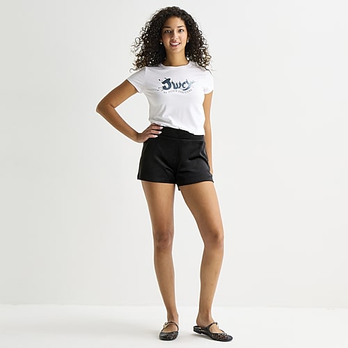 Juicy By Juicy Couture Womens Mid Rise Juniors Velour Pull-On Short, Small, Black Juicy By Juicy Couture Womens Mid Rise Juniors Velour Pull-On Short, Small, Black