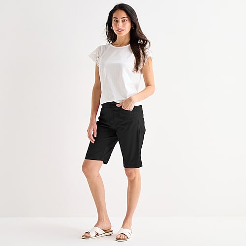 St. John’s Bay Womens 11″ Tall Bermuda Short, 20 Tall, Black St. John’s Bay Womens 11″ Tall Bermuda Short, 20 Tall, Black