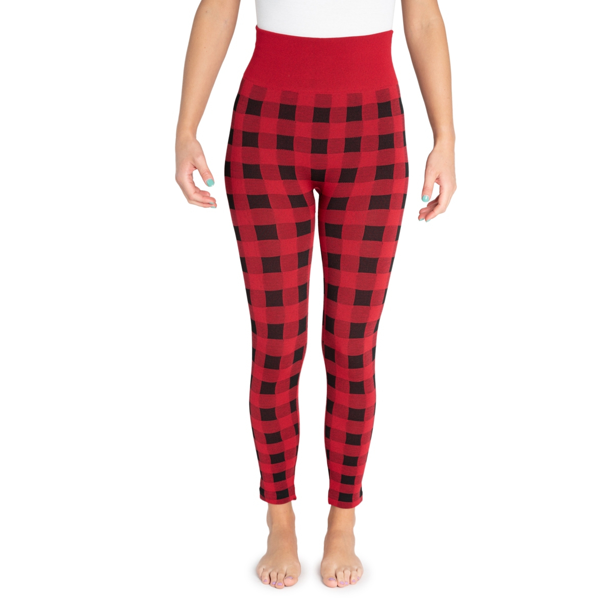 Muk Luks Women’s Fleece Lined Leggings – Red buffalo Muk Luks Women’s Fleece Lined Leggings – Red buffalo