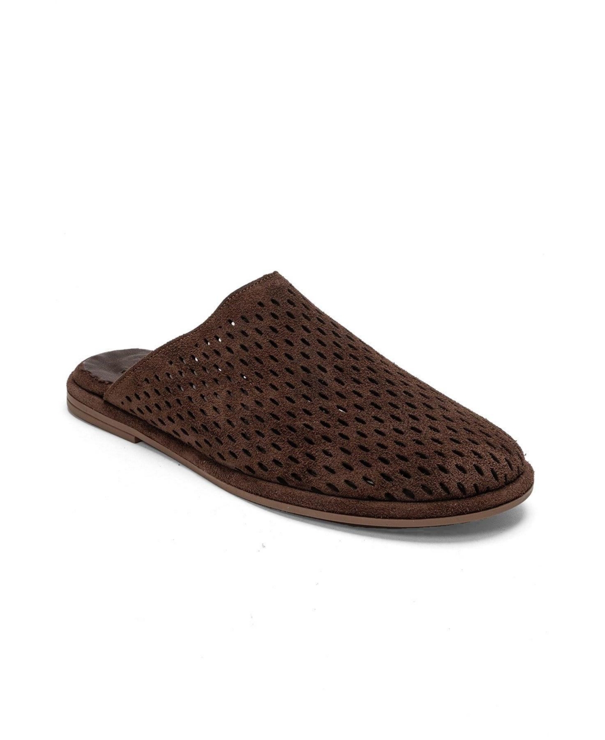 Forever and Always Shoes Melara Leather Slip On Mule – Brown suede