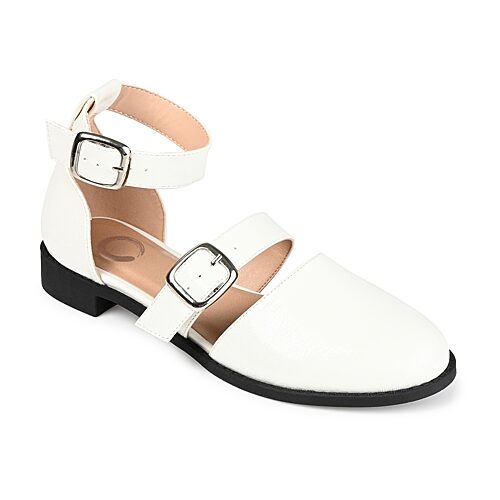Journee Collection Constance Womens Round Closed Toe Mary Jane Shoes, 8 1/2 Medium, White