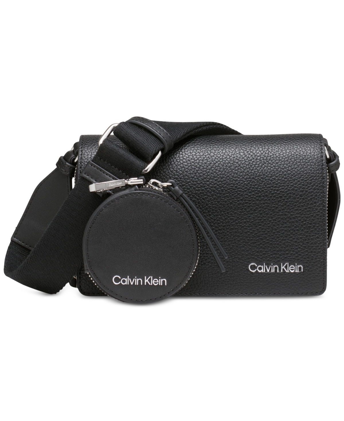 Calvin Klein Millie Double Zip Crossbody Bag – Black Silv