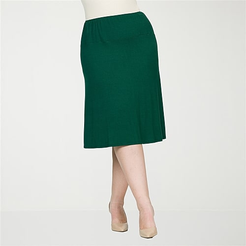 24seven Comfort Apparel Womens Plus A-Line Skirt, 2x, Green 24seven Comfort Apparel Womens Plus A-Line Skirt, 2x, Green