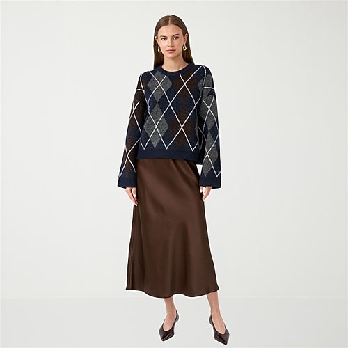RM Rebecca Minkoff Womens Mid Rise Long A-Line Skirt, X-large, Brown RM Rebecca Minkoff Womens Mid Rise Long A-Line Skirt, X-large, Brown