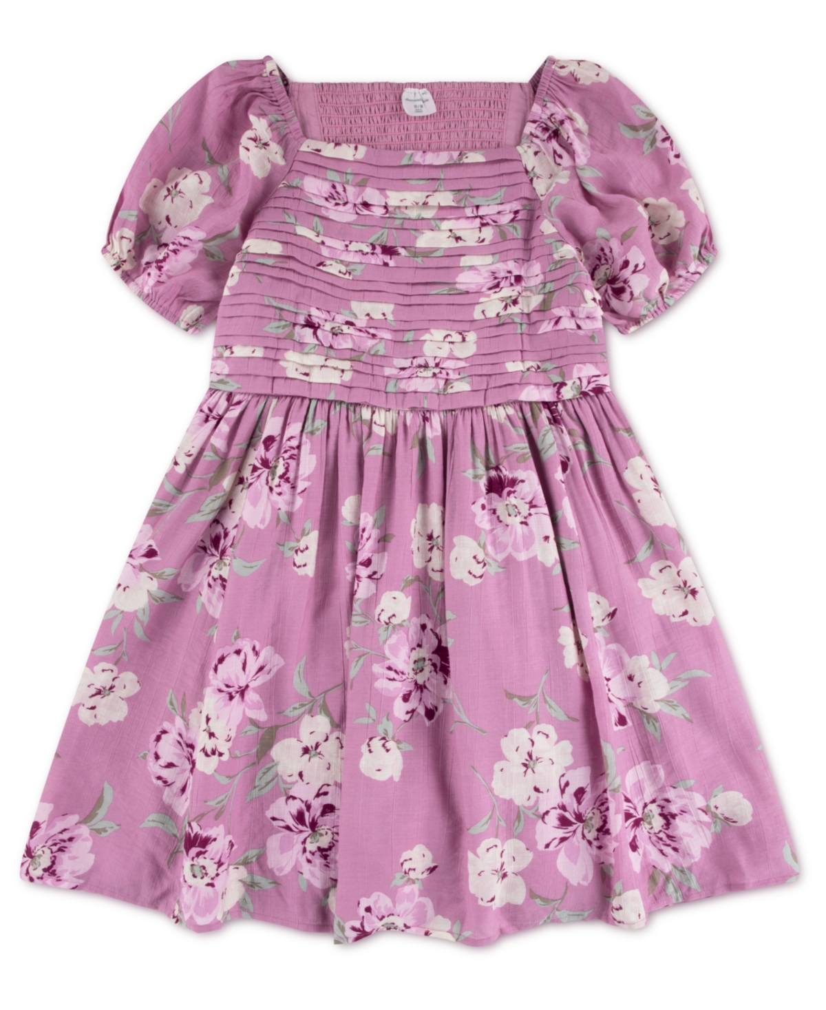 abercrombie kids Girls’ Crinkle Floral Print Mini Dress – Mauve Orchid