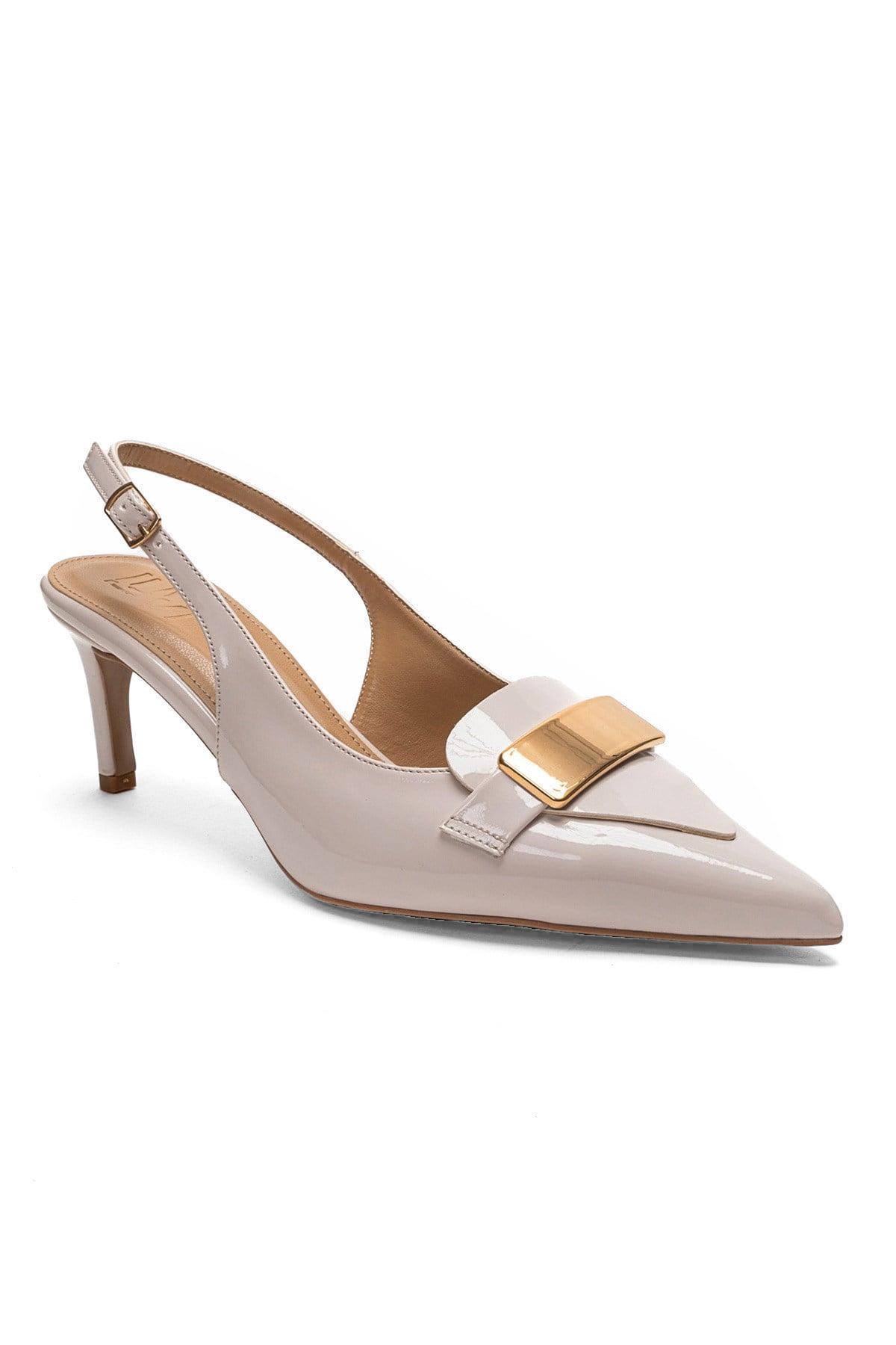 Prologue Shoes Sollenne Stiletto Pump – Ecru patent