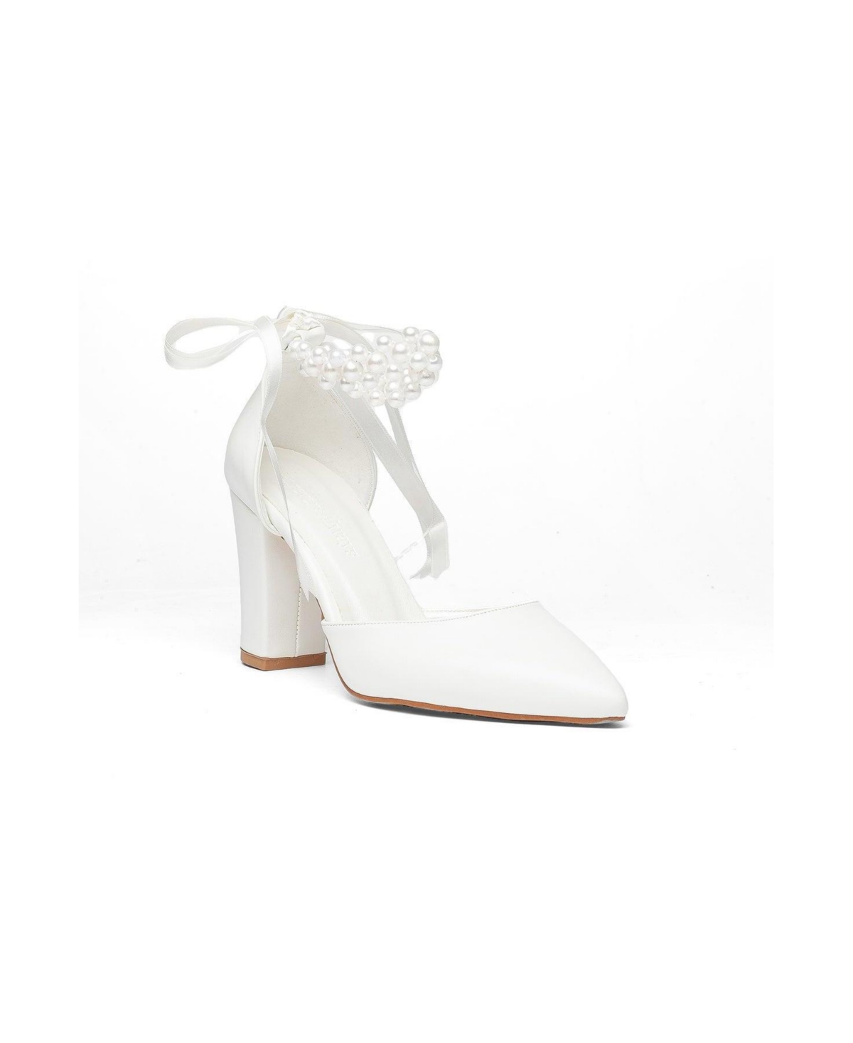 Prologue Shoes Women’s Elisa Block Heel Bridal Pump – Ivory