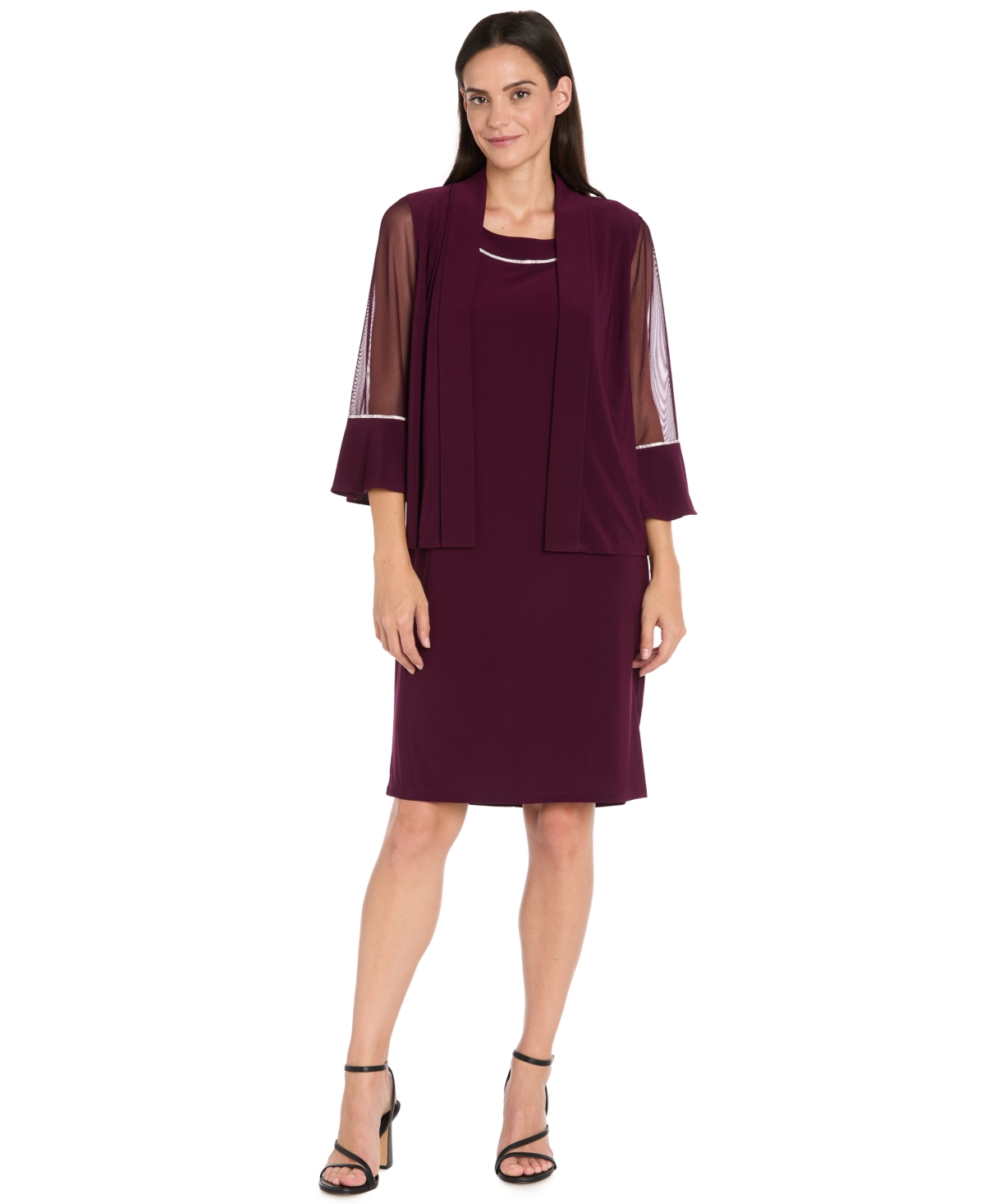 R & M Richards Women’s 2-Piece Rhinestone Trim Detail Jacket Dress – Black R & M Richards Women’s 2-Piece Rhinestone Trim Detail Jacket Dress – Black