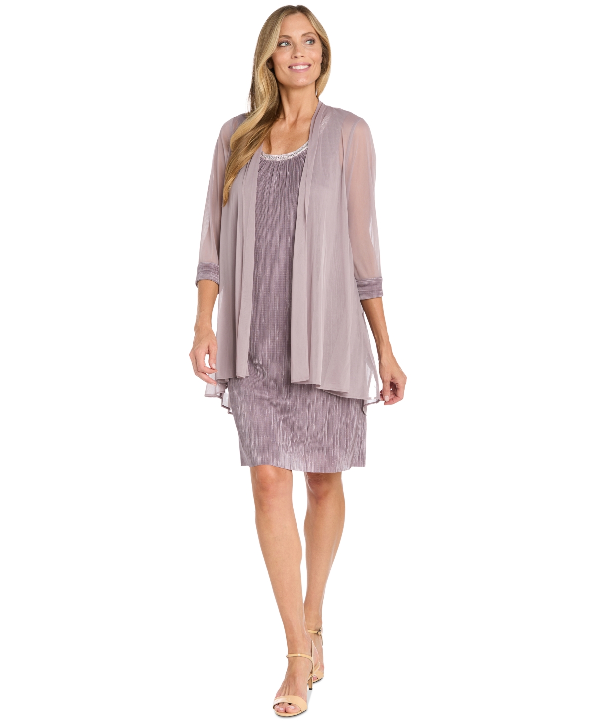 R & M Richards Women’s Embellished-Neck Jacket Dress – Mauve R & M Richards Women’s Embellished-Neck Jacket Dress – Mauve