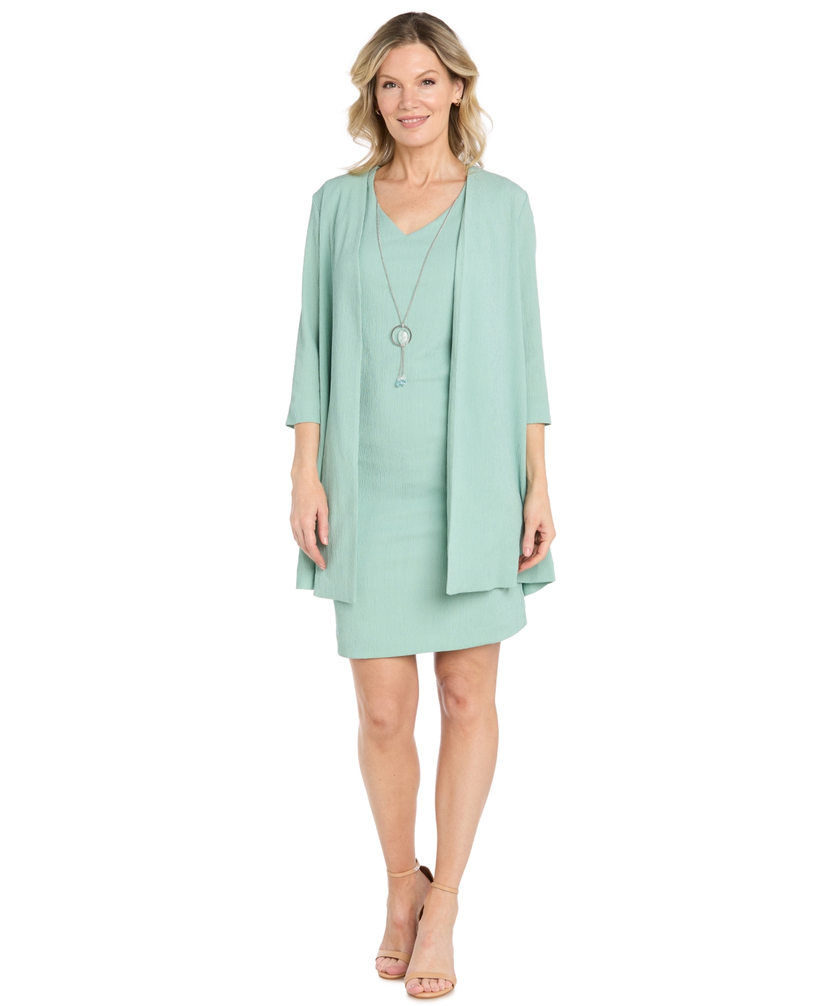 R & M Richards Women’s V-Neck Jacket Dress – Sage R & M Richards Women’s V-Neck Jacket Dress – Sage