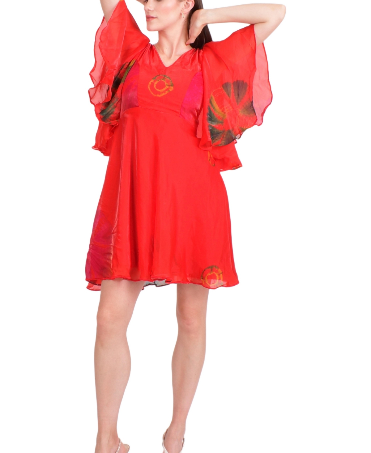 Raas Women’s Biha Hand Tie Mini Dress – Crimson red