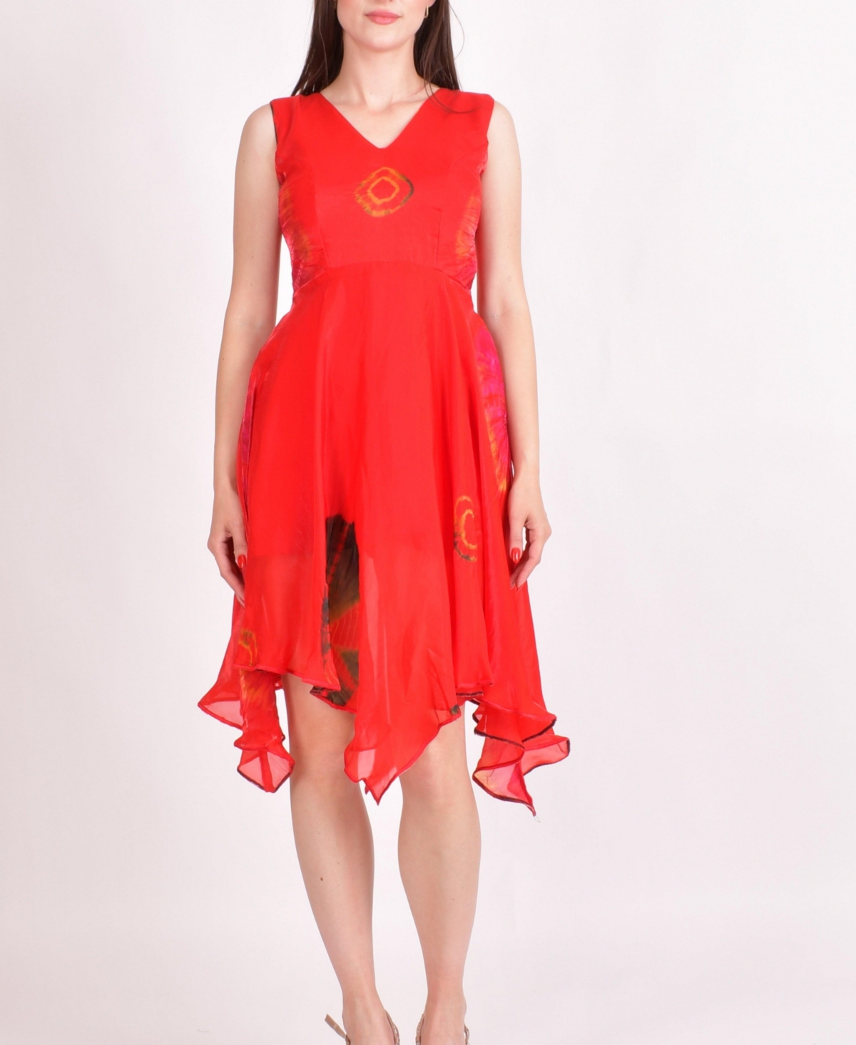 Raas Women’s Kleo High Low Dress – Crimson red Raas Women’s Kleo High Low Dress – Crimson red