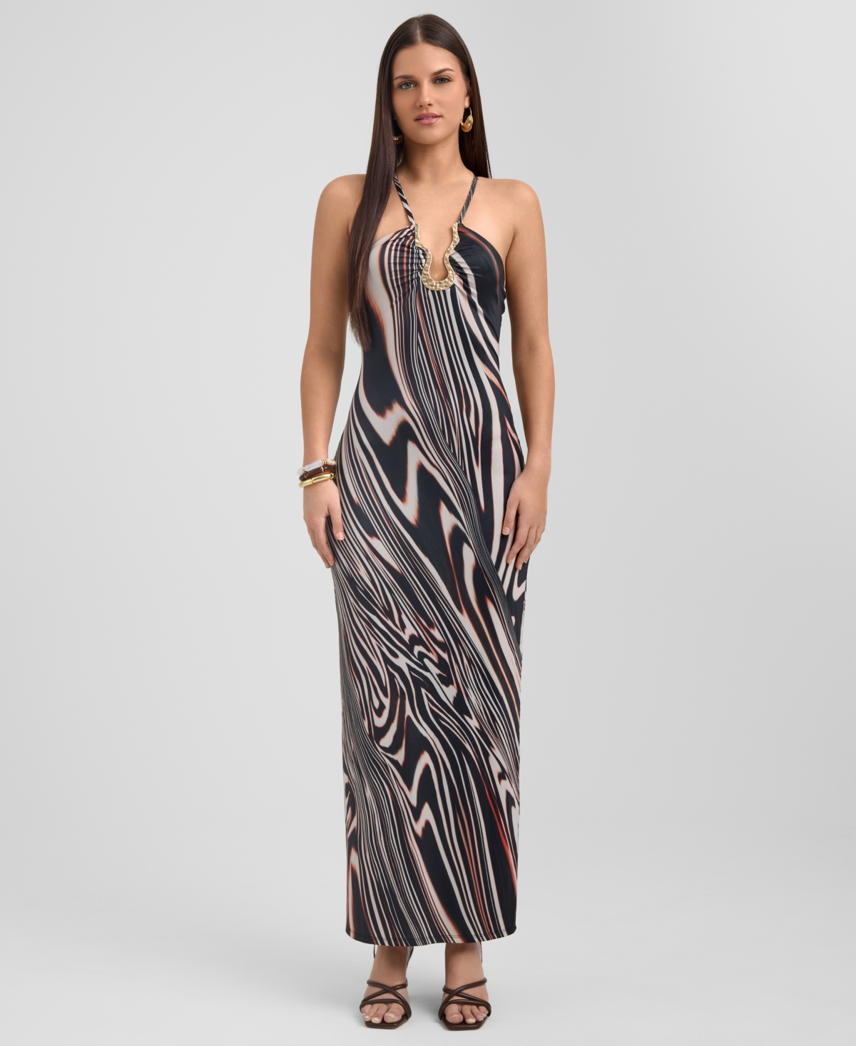 Rachel Rachel Roy Women’s Halter Neck Maxi Dress – Brown Multi Rachel Rachel Roy Women’s Halter Neck Maxi Dress – Brown Multi