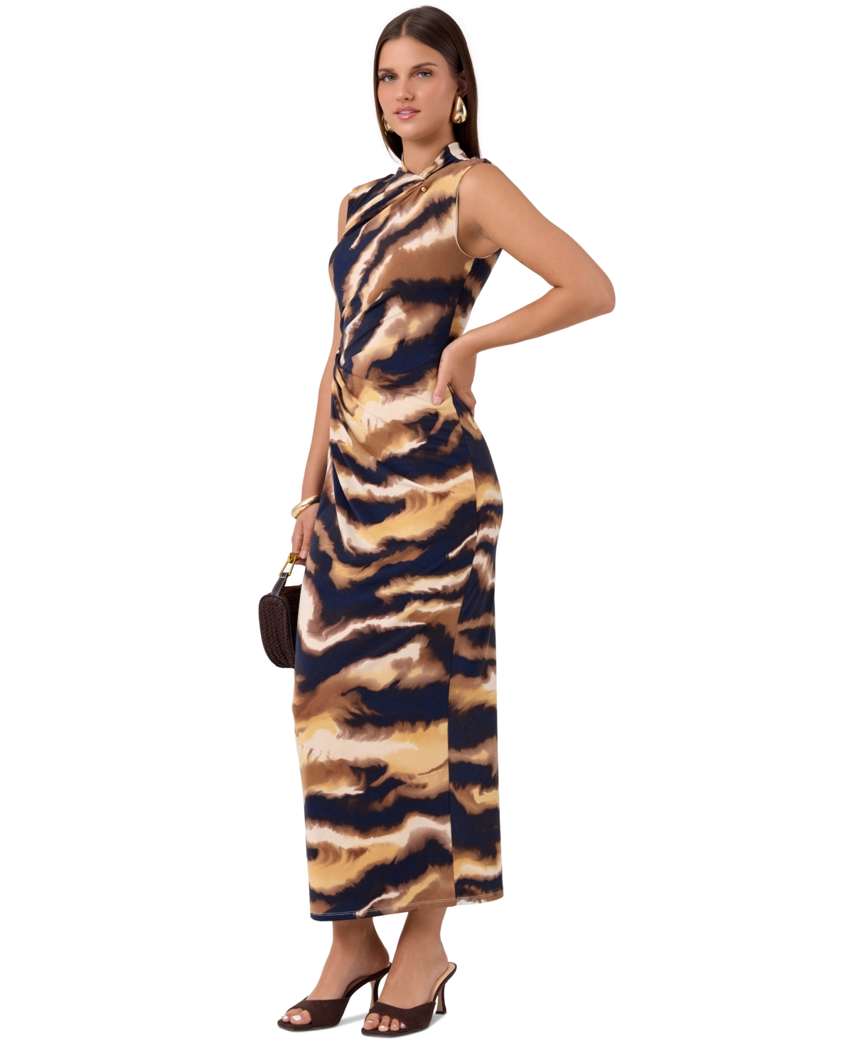 Rachel Rachel Roy Women’s Mock-Neck Dress – Navy Bronze Print
