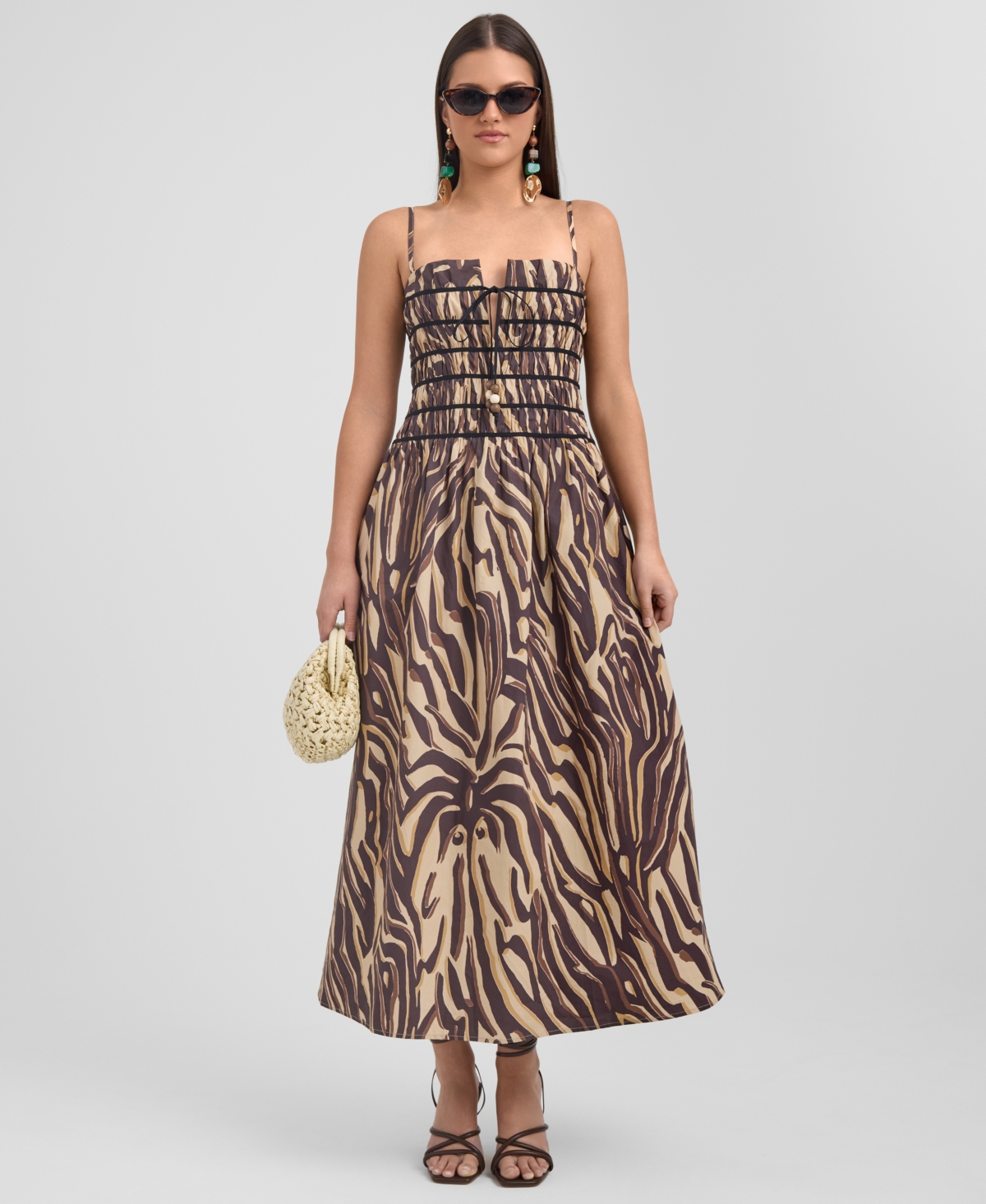 Rachel Rachel Roy Women’s Square Neck Maxi Dress – Brown Abstract Animal Rachel Rachel Roy Women’s Square Neck Maxi Dress – Brown Abstract Animal