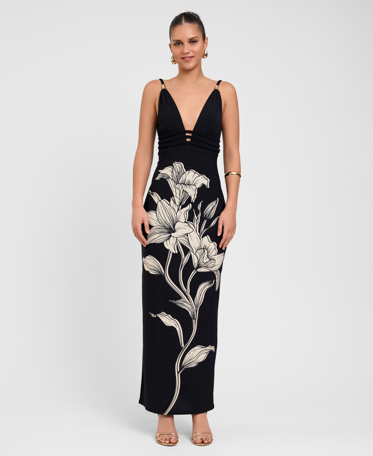 Rachel Rachel Roy Women’s V-Neck Maxi Dress – Black Rachel Rachel Roy Women’s V-Neck Maxi Dress – Black