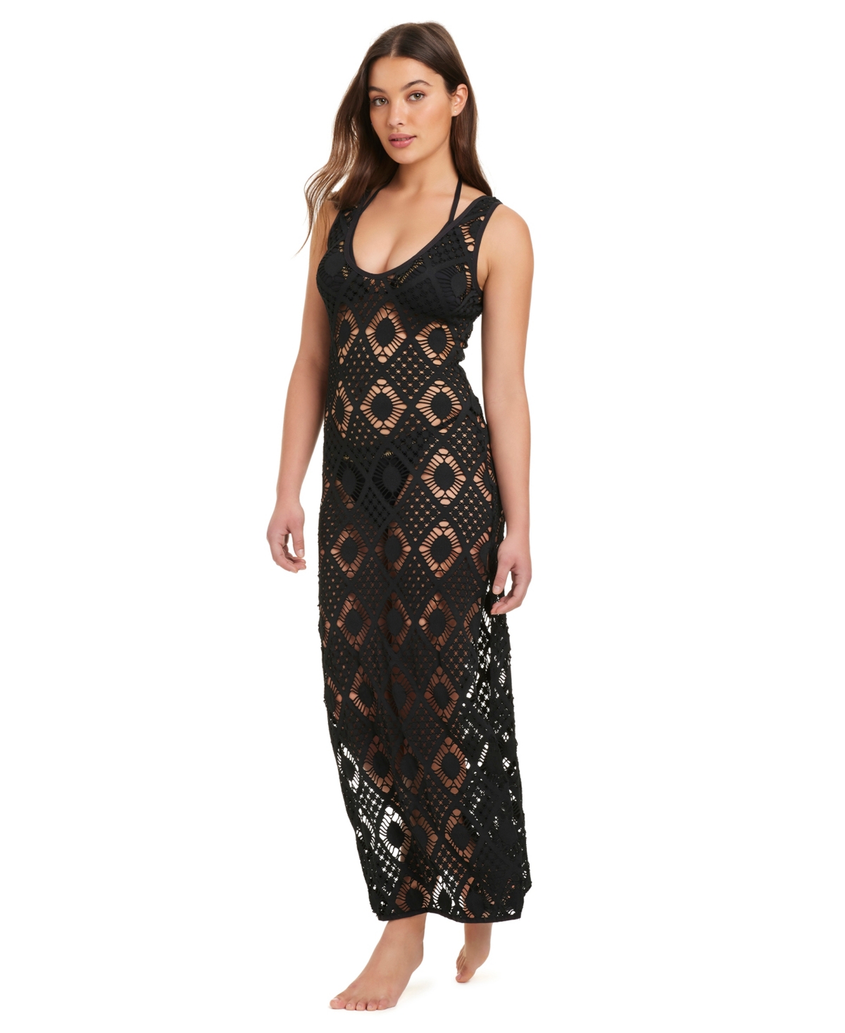 Red Carter Women’s Tie-Back Long Tank Pull-On Dress – Black