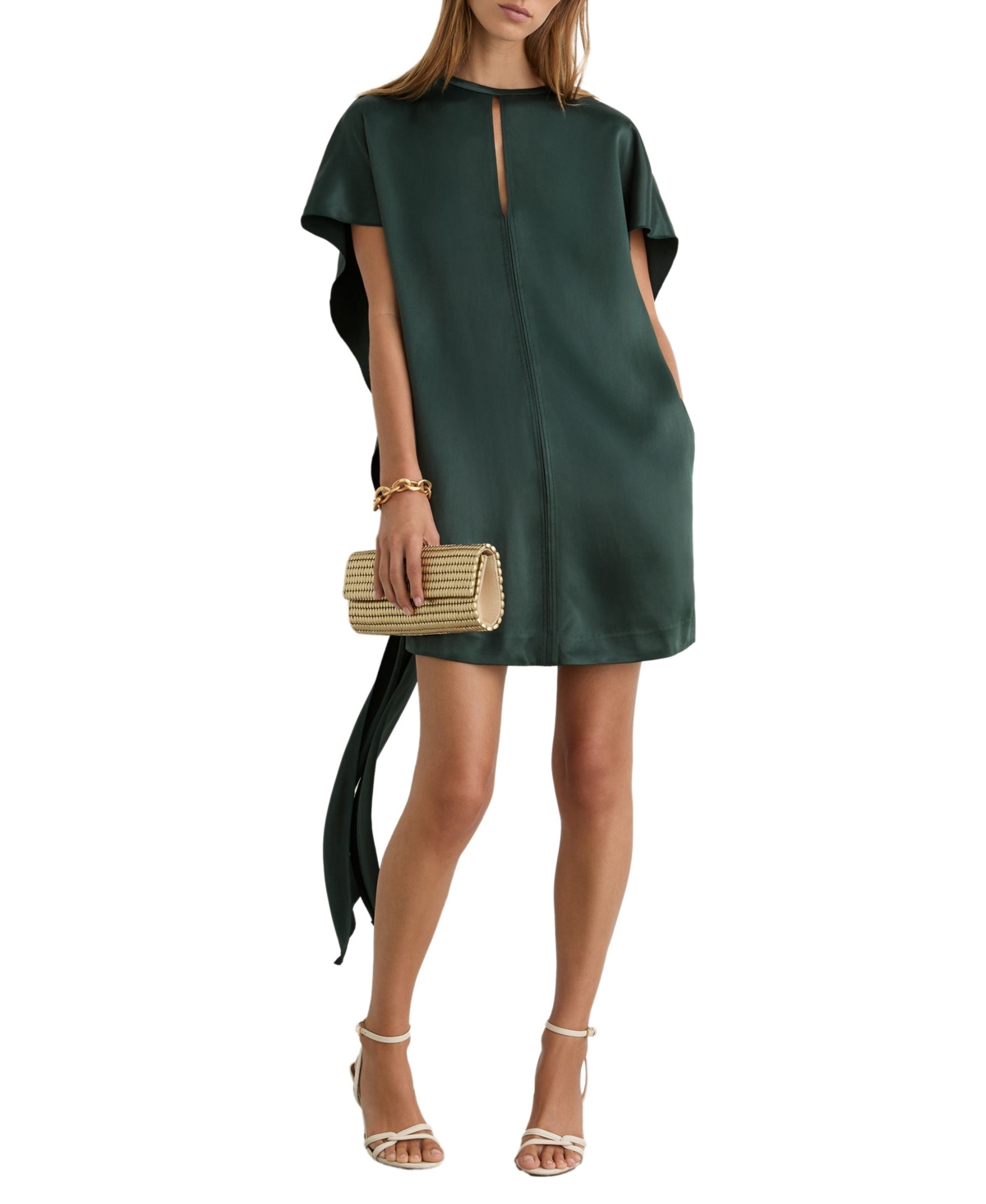 Reiss Women’s Alice Cape Detail Mini Dress – Teal Green Reiss Women’s Alice Cape Detail Mini Dress – Teal Green