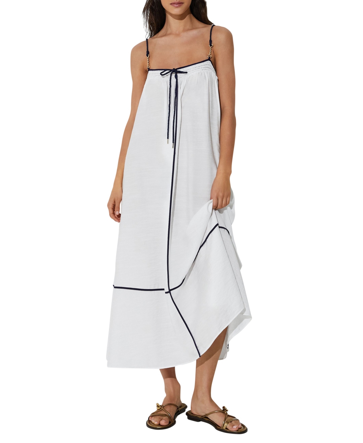 Reiss Women’s Isla Contrast Tipped Resort Dress – Ivorynavy Reiss Women’s Isla Contrast Tipped Resort Dress – Ivorynavy