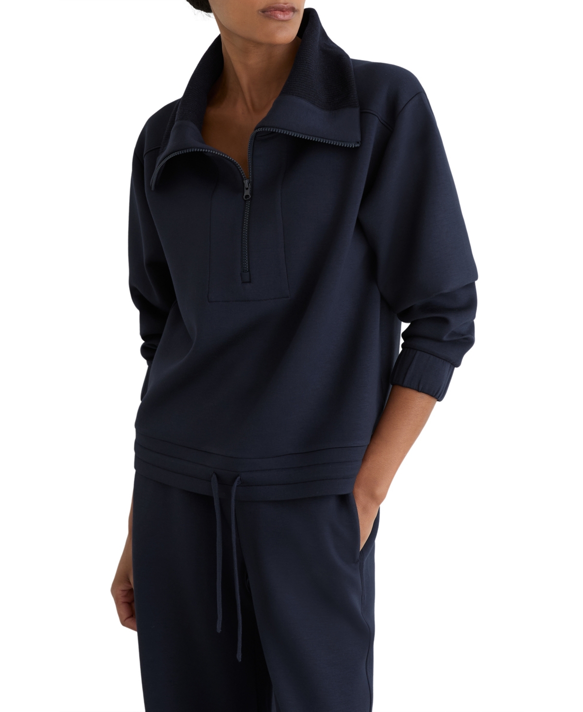 Reiss Women’s Laney Half-Zip Funnel Neck Long Sleeve Sweatshirt – Navy Reiss Women’s Laney Half-Zip Funnel Neck Long Sleeve Sweatshirt – Navy