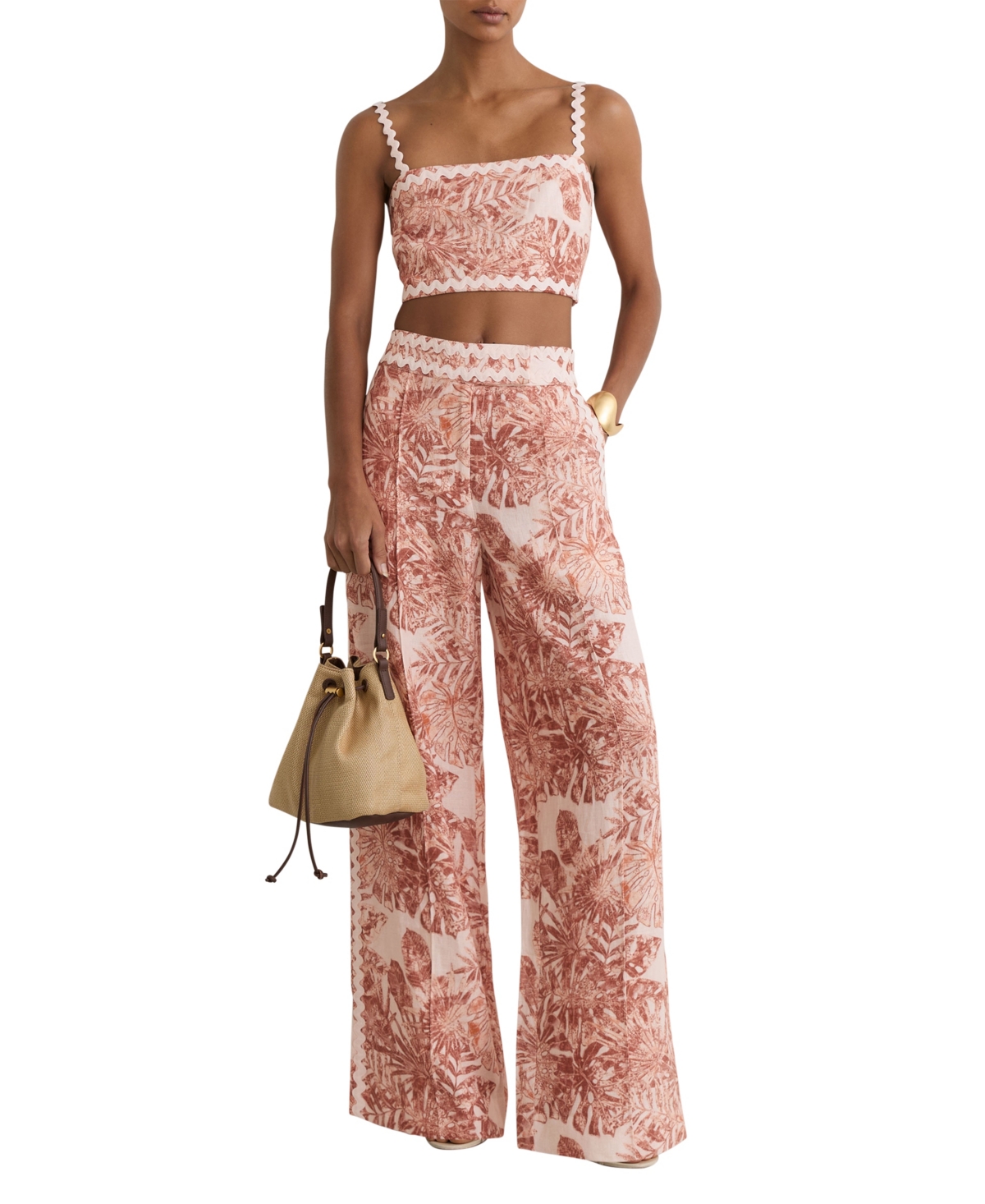 Reiss Women’s Mila Square-Neck Cropped Strappy Cami Top – Pale Pink Reiss Women’s Mila Square-Neck Cropped Strappy Cami Top – Pale Pink