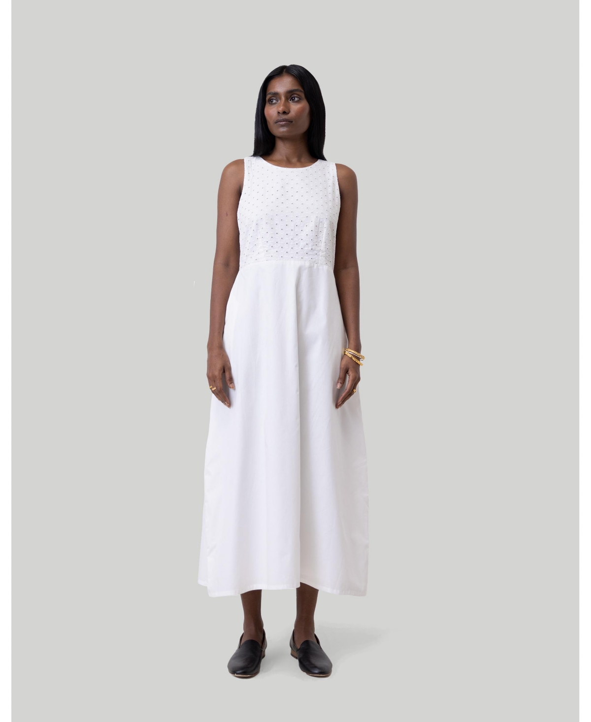 Reistor Women’s Cross-back Midi Dress – White Reistor Women’s Cross-back Midi Dress – White